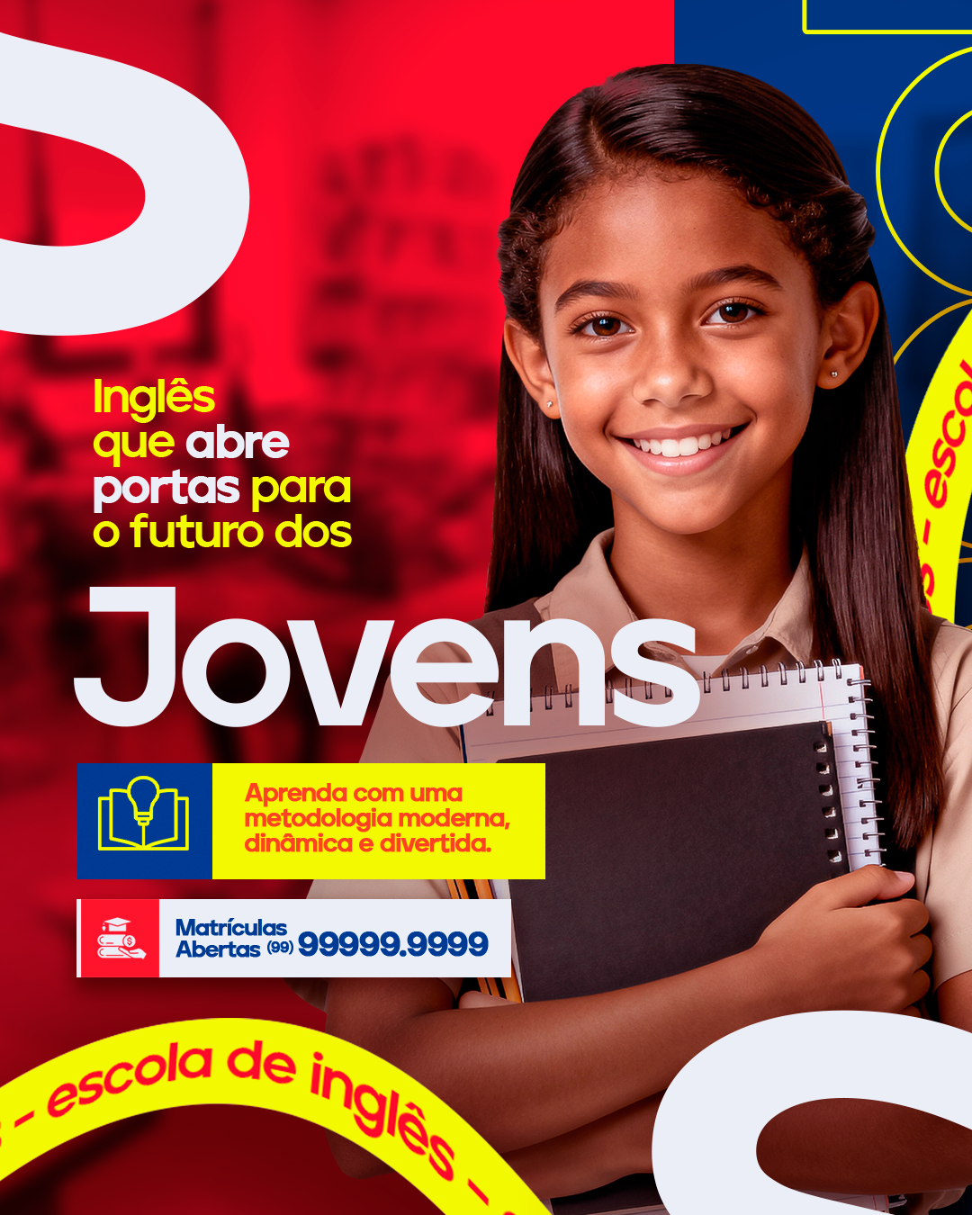 PSD FLYER FREE - TEMPLATE - CANVA - FREEPIK - DESIGNI - DESIGNER - ESCOLA E INGLÊS - FELIZ DIA DAS CRIANÇAS - INFANTIL - ESCOLA - ROUPA - 12 DE OUTUBRO - SOCIAL MEDIA