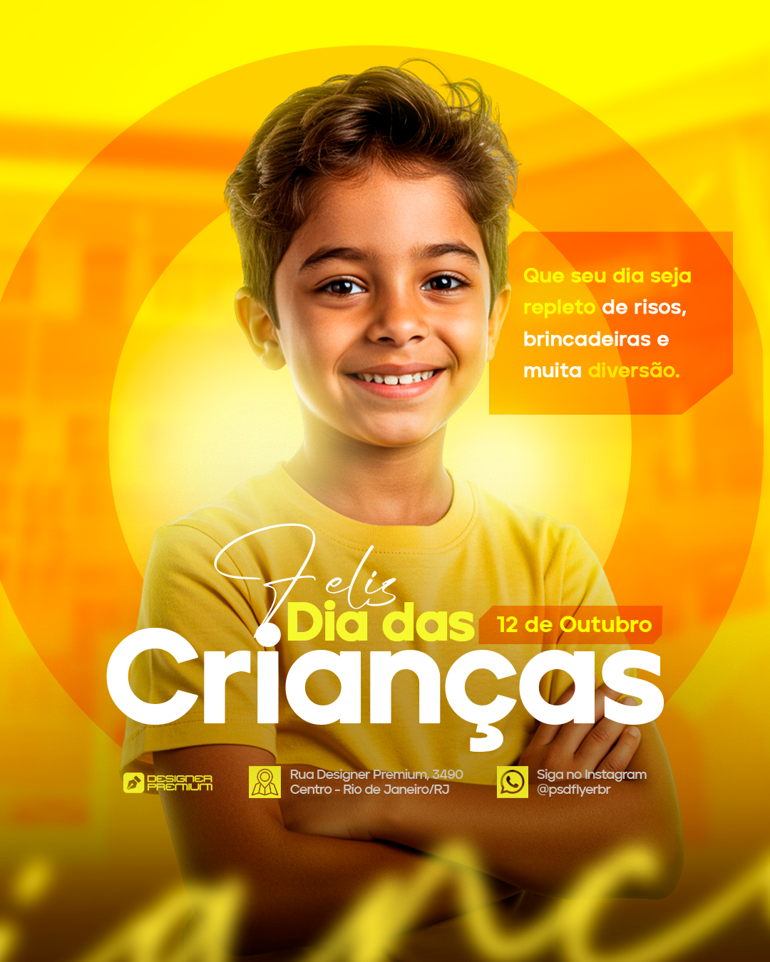 PSD FLYER FREE - TEMPLATE - CANVA - FREEPIK - DESIGNI - DESIGNER - FELIZ DIA DAS CRIANÇAS - INFANTIL - ESCOLA - ROUPA - 12 DE OUTUBRO - SOCIAL MEDIA