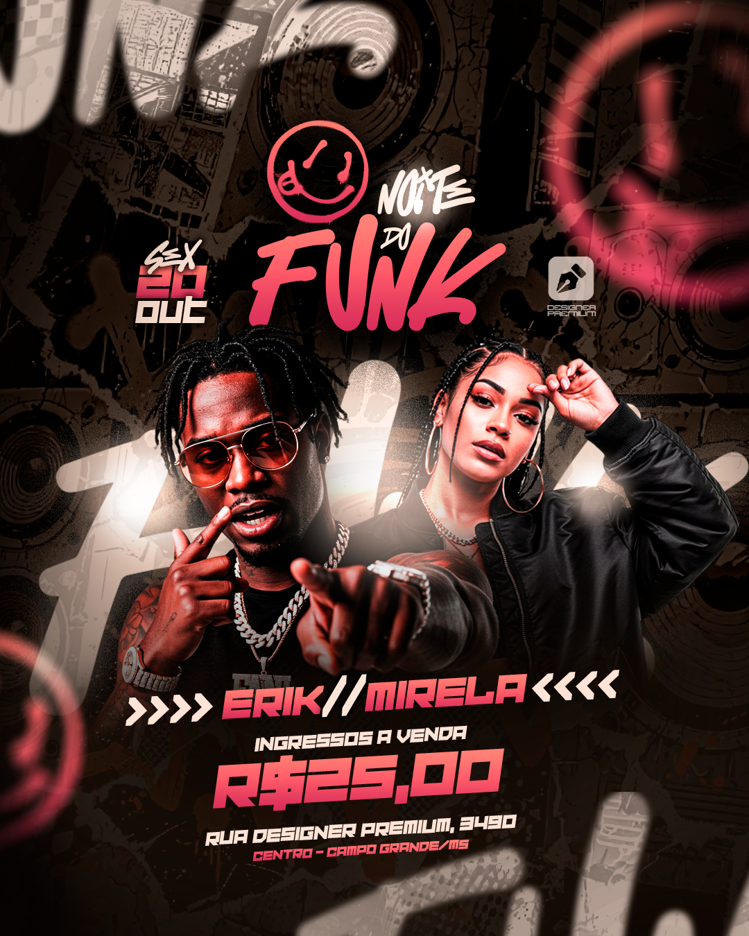 PSD FLYER FREE - TEMPLATE - CANVA - FREEPIK - DESIGNI - DESIGNER - NOITE DO FUNK - BAILE - BALADA - MC - DJ - LOUNGER - PUB - TRAP - EVENTO