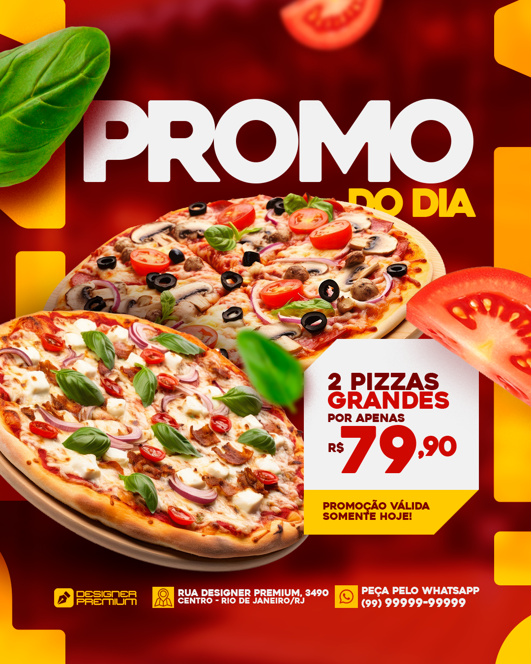 PSD FLYER FREE - TEMPLATE - CANVA - FREEPIK - DESIGNI - DESIGNER - PROMO DO DIA - PIZZA - PIZZARIA - RODIZIO - IFOOD - DELIVERY - SUPERMERCADO - SOCIAL MEDIA 2