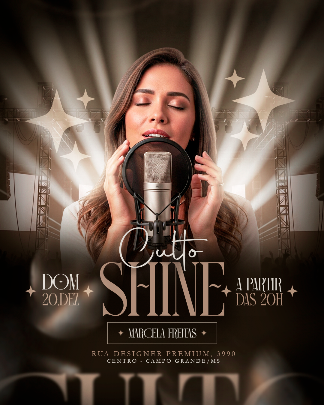 PSD FLYER FREE - TEMPLATE - CANVA - FREEPIK - DESIGNI - DESIGNER - CULTO SHINE - GOSPEL - PASTOR - - EVENTOS