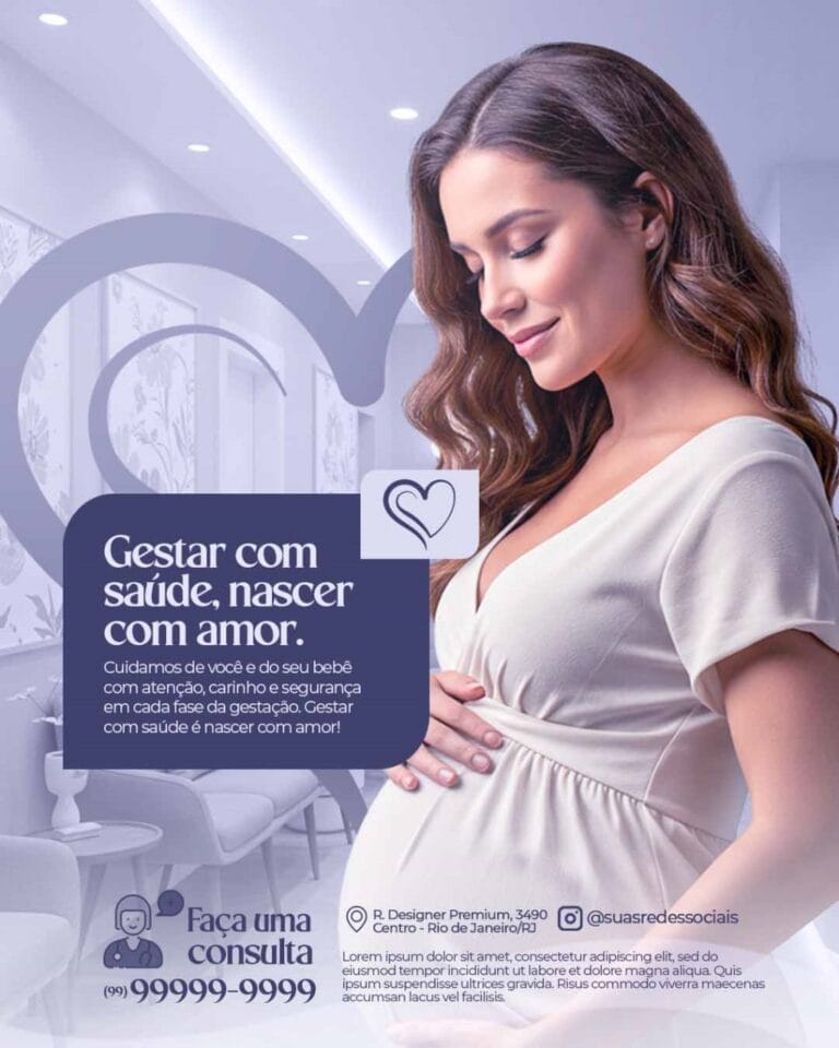 PSD FLYER FREE - FLYER SOCIAL MEDIA - TEMPLATE FREE - PSD - HOSPITAL - GESTANTE