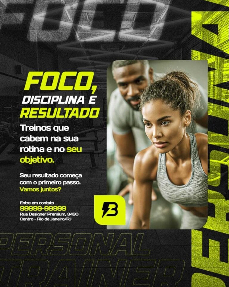 PSD FLYER FREE - PSD EDITÁVEL - TEMPLATE - CANVA - ACADEMIA - WORKOUT - GYM - PERSONAL 2