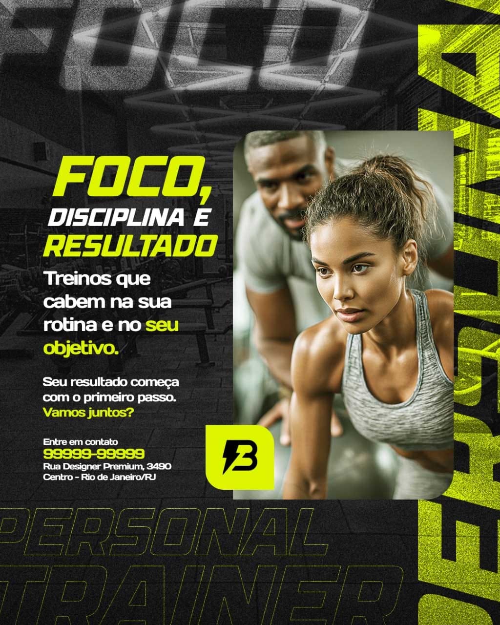 PSD FLYER FREE - PSD EDITÁVEL - TEMPLATE - CANVA - ACADEMIA - WORKOUT - GYM - PERSONAL 2