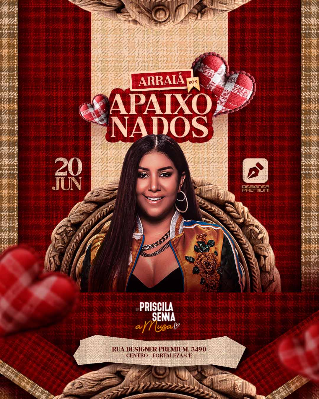 PSD FLYER FREE - PSD EDITÁVEL - TEMPLATE - CANVA - FESTA JUNINA - ARRAIÁ APAIXONADO