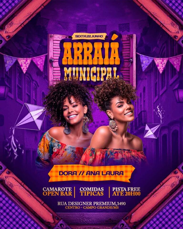 PSD FLYER FREE - PSD EDITÁVEL - TEMPLATE - CANVA - FORRÓ - NOITE DO ARRAIÁ - SÃO JOÃO - FESTA JUNINA 3