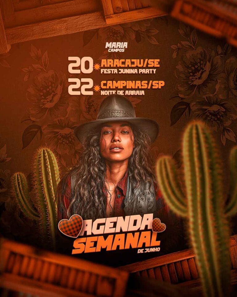 PSD FLYER FREE - PSD EDITÁVEL - TEMPLATE - CANVA - FORRÓ - NOITE DO ARRAIÁ - SÃO JOÃO - FESTA JUNINA - AGENDA