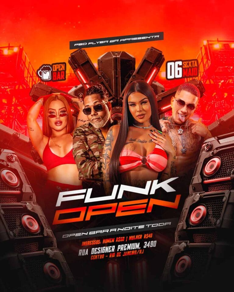 PSD FLYER FREE - PSD EDITÁVEL - TEMPLATE - CANVA - FUNK - FUNK OPEN