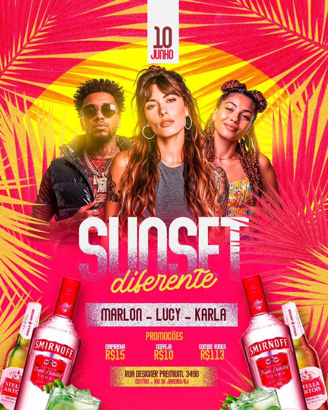 PSD FLYER FREE - PSD EDITÁVEL - TEMPLATE - CANVA - FUNK - SUNSET - SUMMER - REGGAE - TROPICAL OPEN