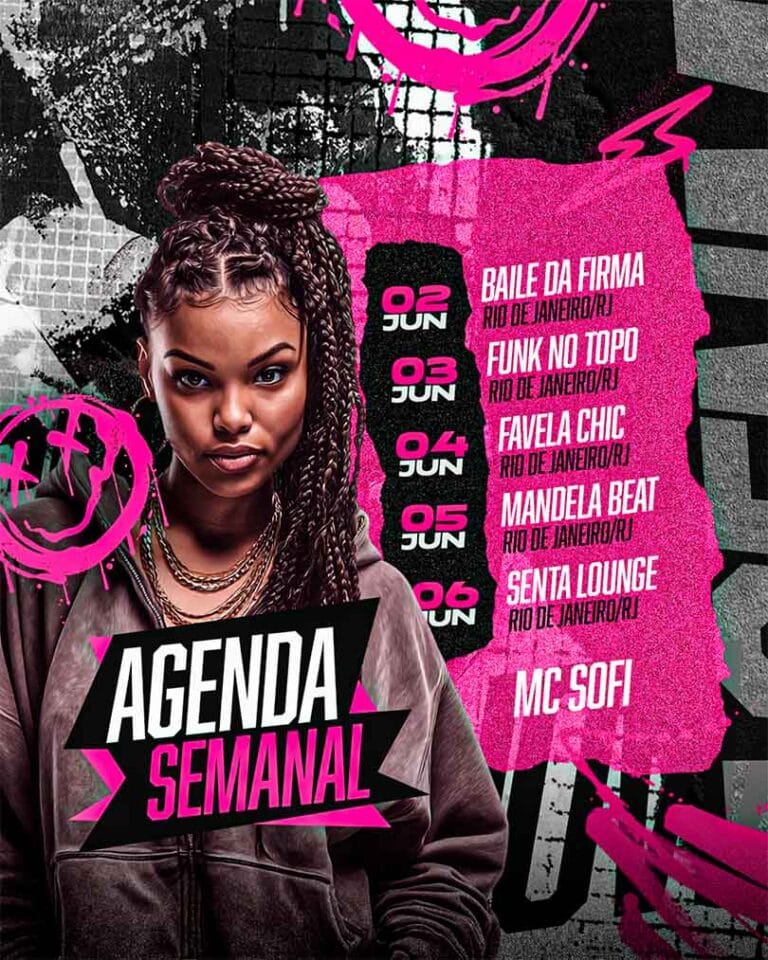 PSD FLYER FREE - PSD EDITÁVEL - TEMPLATE - CANVA - FUNK - TRAP - RAP - AGENDA SEMANAL 1