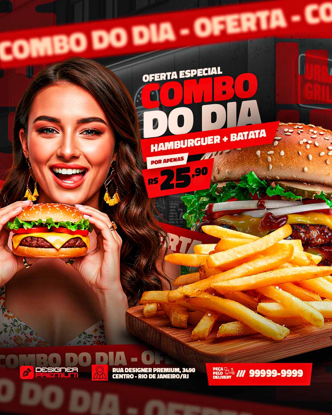 PSD FLYER FREE - PSD EDITÁVEL - TEMPLATE - CANVA - HAMBURGUER 1