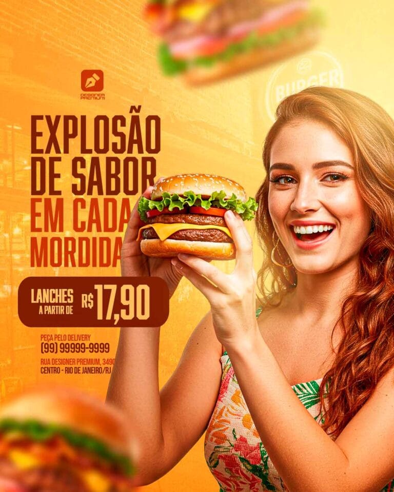 PSD FLYER FREE - PSD EDITÁVEL - TEMPLATE - CANVA - HAMBURGUER 4