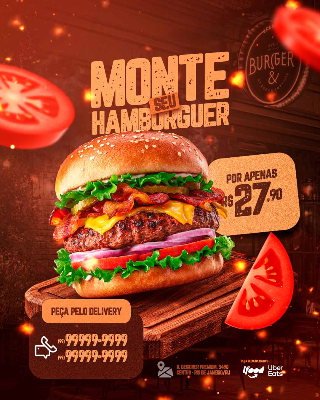 PSD FLYER FREE - PSD EDITÁVEL - TEMPLATE - CANVA - HAMBURGUER3