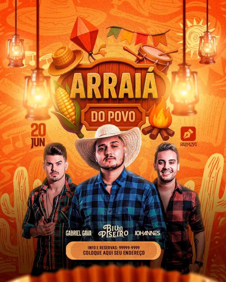 PSD FLYER FREE - PSD EDITÁVEL - TEMPLATE - CANVA - SERTANEJO - FORRÓ - ARRAIÁ - SÃO JOÃO