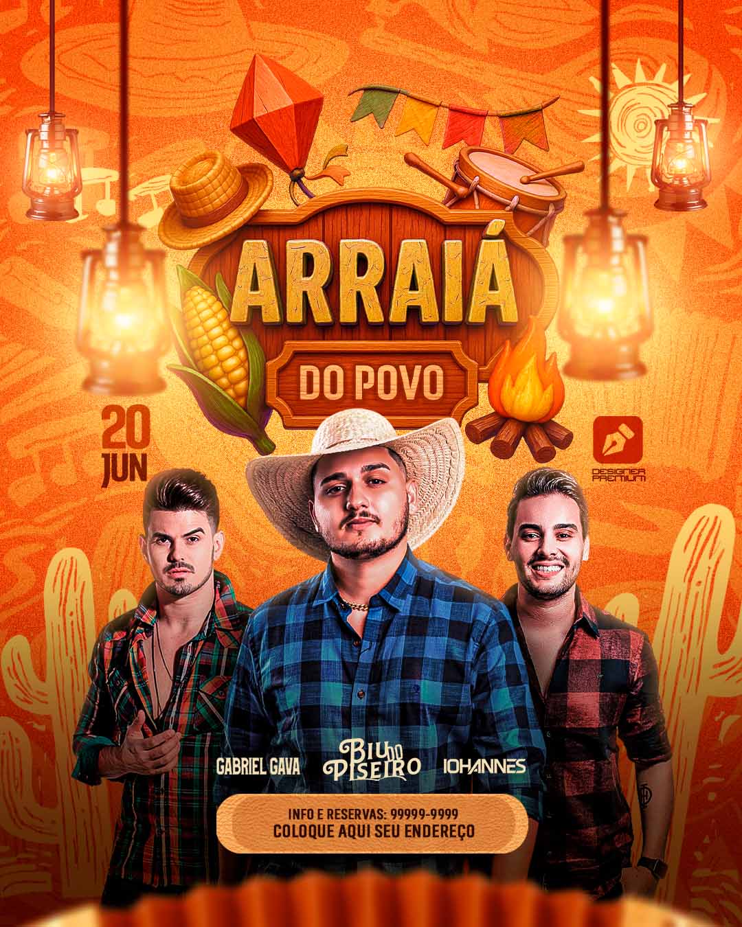 PSD FLYER FREE - PSD EDITÁVEL - TEMPLATE - CANVA - SERTANEJO - FORRÓ - ARRAIÁ - SÃO JOÃO