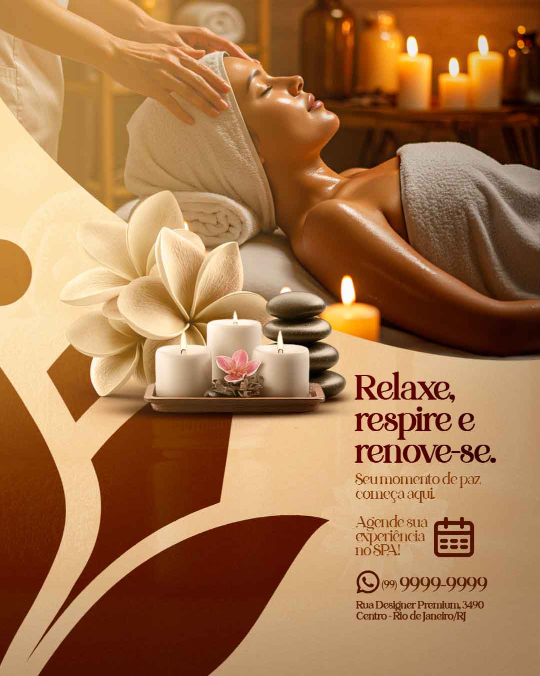 PSD FLYER FREE - PSD EDITÁVEL - TEMPLATE - CANVA - SPA MASSAGEM 1