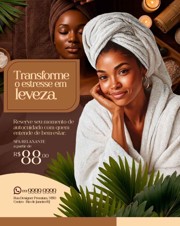 PSD FLYER FREE - PSD EDITÁVEL - TEMPLATE - CANVA - SPA MASSAGEM 2