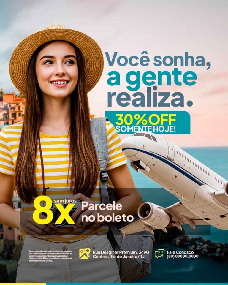 PSD FLYER FREE - PSD EDITÁVEL - TEMPLATE - CANVA - TURISMO - AGÊNCIA - VIAGEM 1