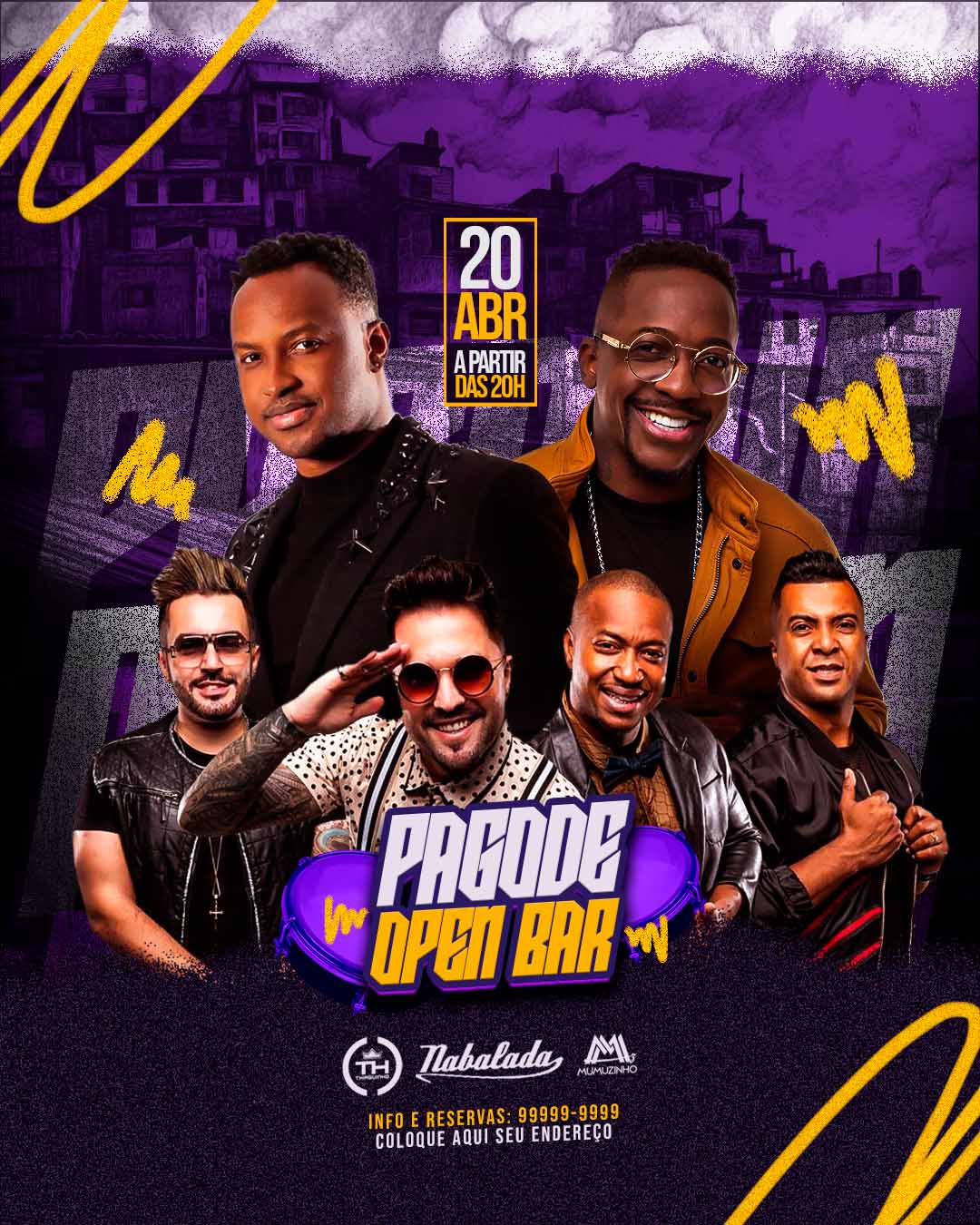 PSD FLYER FREE - TEMPLATE - CANVA - FORRÓ - NOITE OPEN BAR - LOUNGE - PAGODE