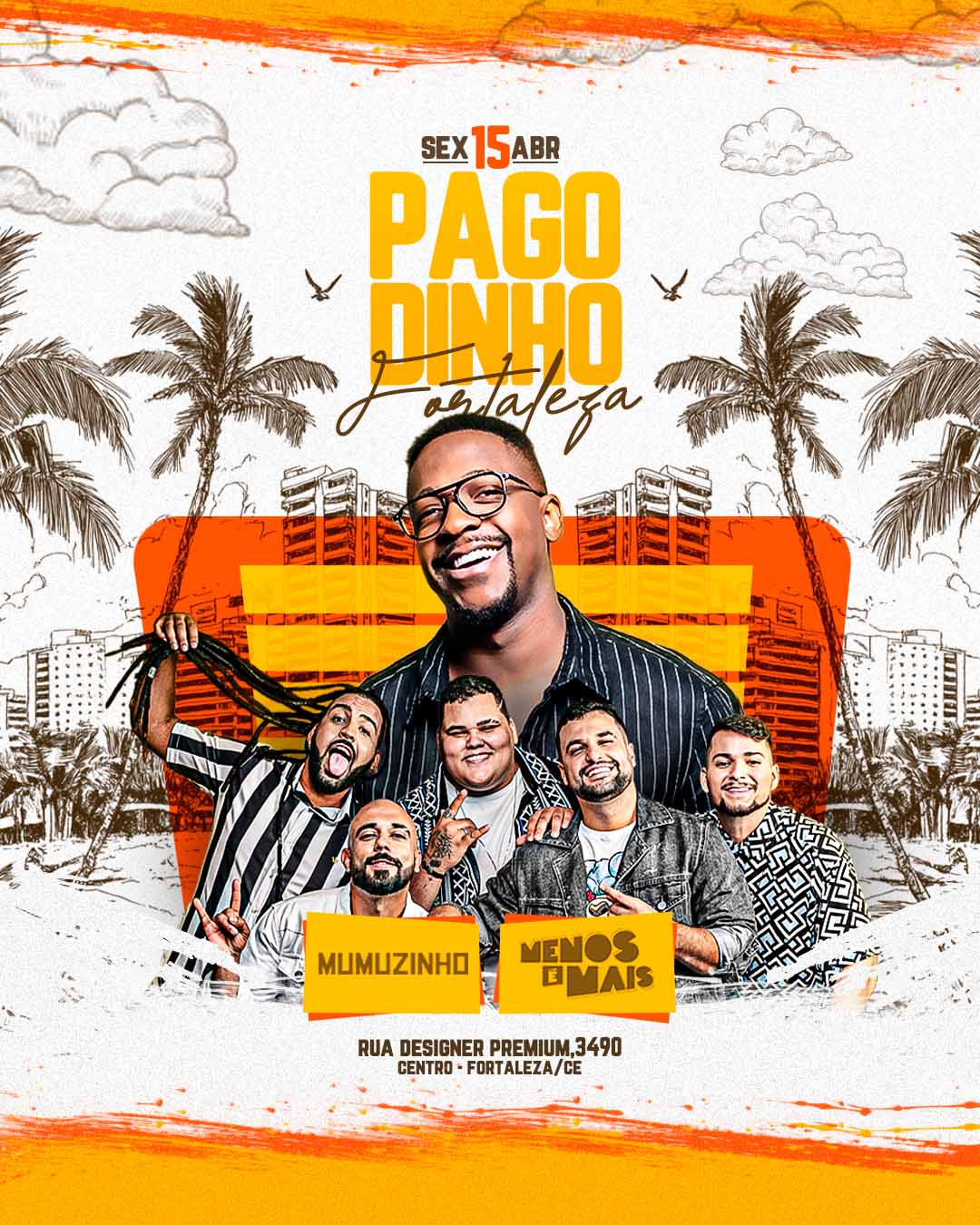PSD FLYER FREE - TEMPLATE - CANVA - FORRÓ - NOITE OPEN BAR - LOUNGE - PAGODE 2