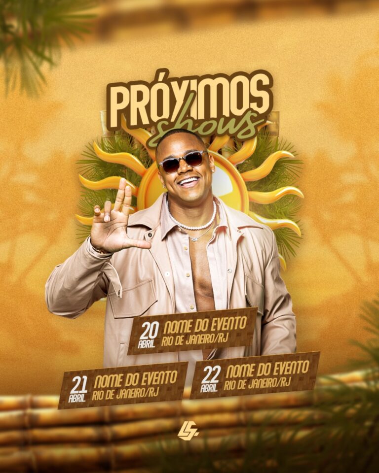 PSD FLYER FREE - TEMPLATE - CANVA - FREEPIK - DESIGNI - DESIGNER - AGENDA SEMANAL - CONTRATE - PROXIMOS SHOWS - SUNSET - SUMMER - LOUNGER - PUB - PAGODE - EVENTOS