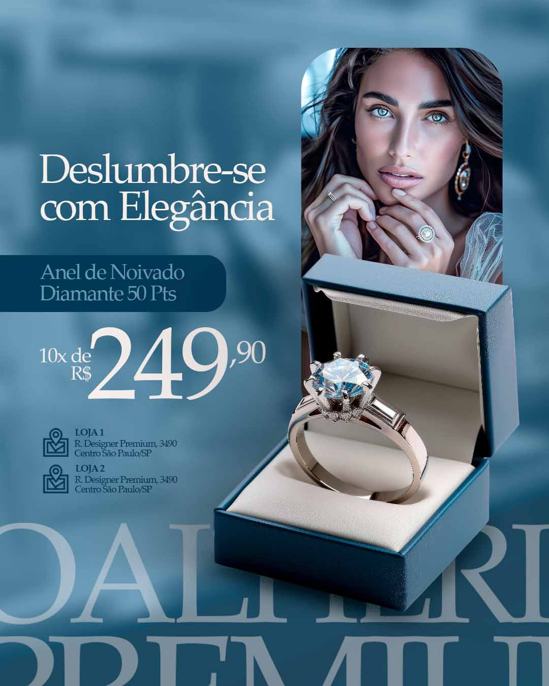 PSD FLYER FREE - TEMPLATE - CANVA - FREEPIK - DESIGNI - DESIGNER - ANEL - JOALHERIA - JOIA - BRILHANTE - OURO - SOCIAL MEDIA