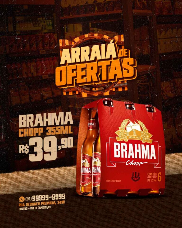 PSD FLYER FREE - TEMPLATE - CANVA - FREEPIK - DESIGNI - DESIGNER - ARRAIA DE OFERTAS - SUPERMERCADO - IFOOD - DELIVERY - CONVENIENCIA - BEBIDA - SOCIAL MEDIA