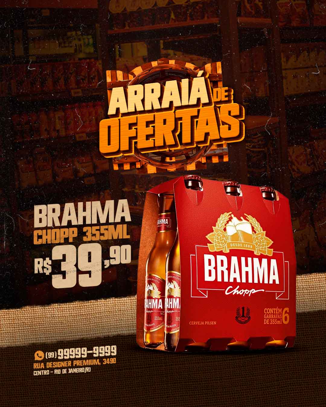 PSD FLYER FREE - TEMPLATE - CANVA - FREEPIK - DESIGNI - DESIGNER - ARRAIA DE OFERTAS - SUPERMERCADO - IFOOD - DELIVERY - CONVENIENCIA - BEBIDA - SOCIAL MEDIA