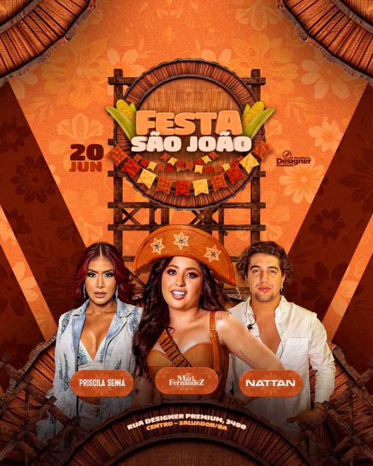 PSD FLYER FREE - TEMPLATE - CANVA - FREEPIK - DESIGNI - DESIGNER - ARRAIÁ - FESTA SÃO JOÃO - FESTA JULINA - FESTA JUNINA - FORRÓ - EVENTOS