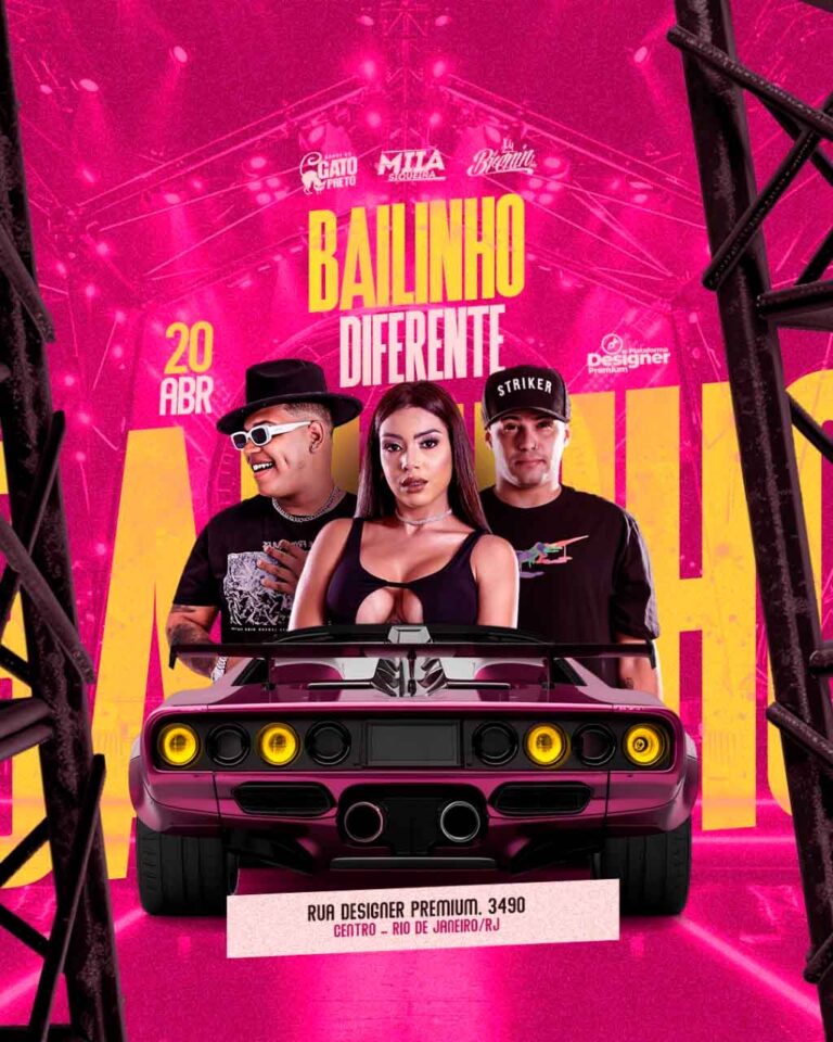 PSD FLYER FREE - TEMPLATE - CANVA - FREEPIK - DESIGNI - DESIGNER - BAILINHO DIFERENTE - ELETRONICO - LOUNGER - PUB - FUNK - MC - DJ - BALADA - EVENTOS