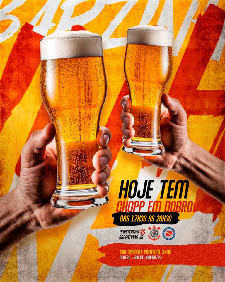 PSD FLYER FREE - TEMPLATE - CANVA - FREEPIK - DESIGNI - DESIGNER - BARZINHO - CHOPP - HAPPY HOUR - ZE DELIVERY - IFOOD - DELIVERY - BEBIDA - SOCIAL MEDIA