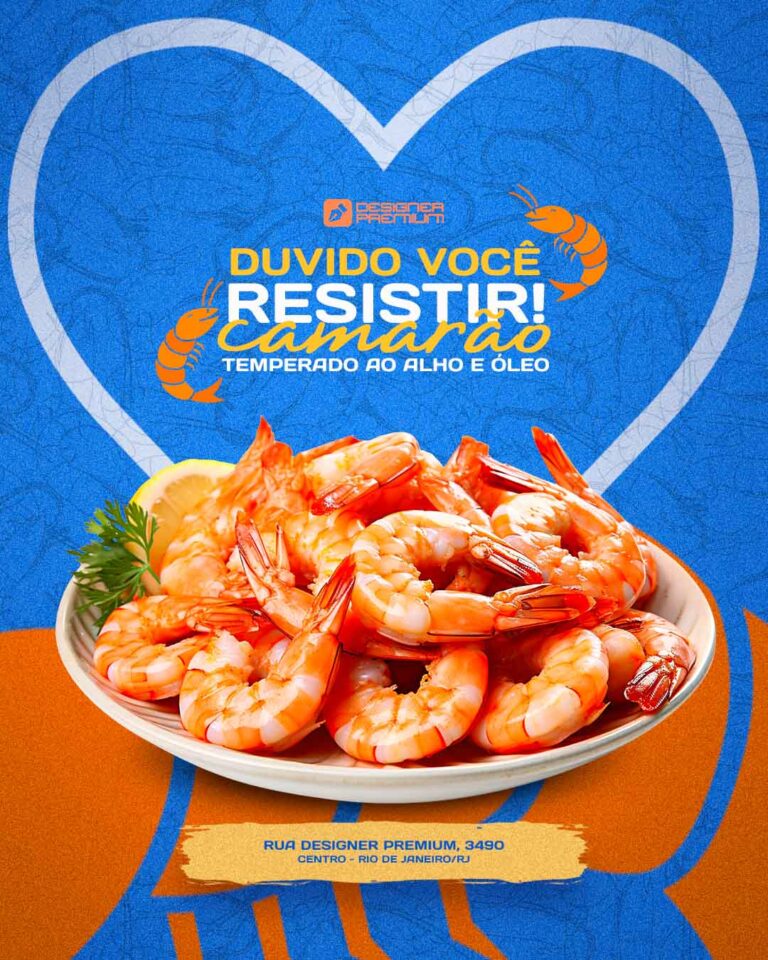 PSD FLYER FREE - TEMPLATE - CANVA - FREEPIK - DESIGNI - DESIGNER - BARZINHO - PORÇÃO - CAMARÃO - IFOOD - DELIVERY - SOCIAL MEDIA