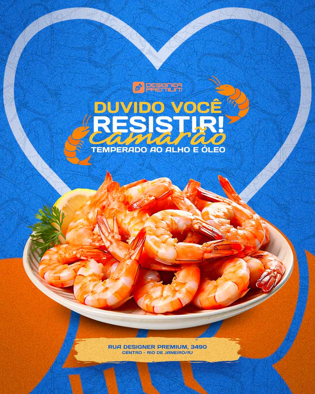 PSD FLYER FREE - TEMPLATE - CANVA - FREEPIK - DESIGNI - DESIGNER - BARZINHO - PORÇÃO - CAMARÃO - IFOOD - DELIVERY - SOCIAL MEDIA