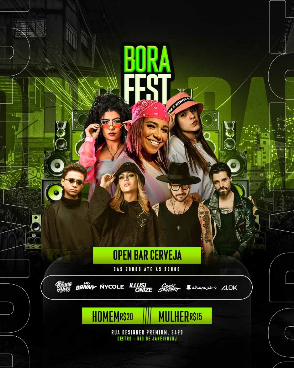 PSD FLYER FREE - TEMPLATE - CANVA - FREEPIK - DESIGNI - DESIGNER - BORA FEST - BAILE FUNK - BALADA - MC - DJ - ELETRONICO - EVENTOS