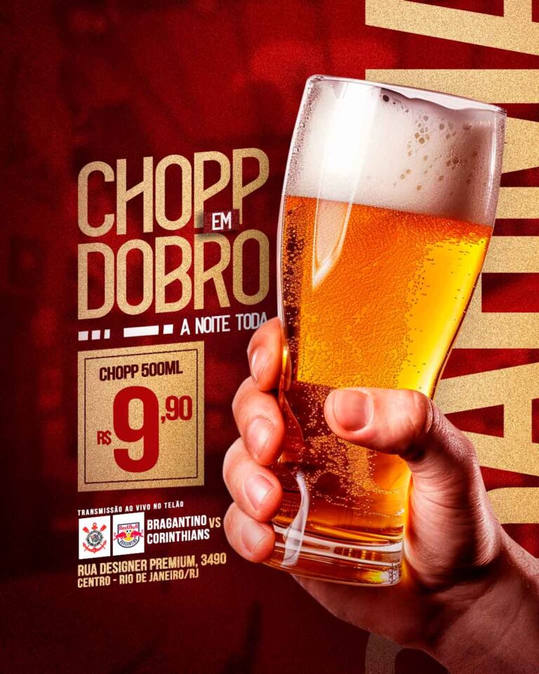 PSD FLYER FREE - TEMPLATE - CANVA - FREEPIK - DESIGNI - DESIGNER - CHOPP EM DOBRO - ZE DELIVERY - IFOOD - CONVENIENCIA - SUPERMERCADO - BEBIDAS - SOCIAL MEDIA