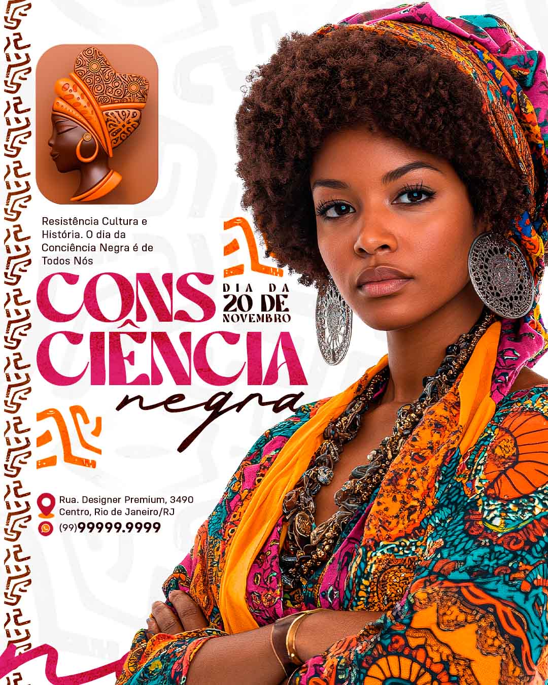 PSD FLYER FREE - TEMPLATE - CANVA - FREEPIK - DESIGNI - DESIGNER -CONSCIENCIA NEGRA - AFRO - DATAS COMEMORATIVAS - SOCIAL MEDIA 1