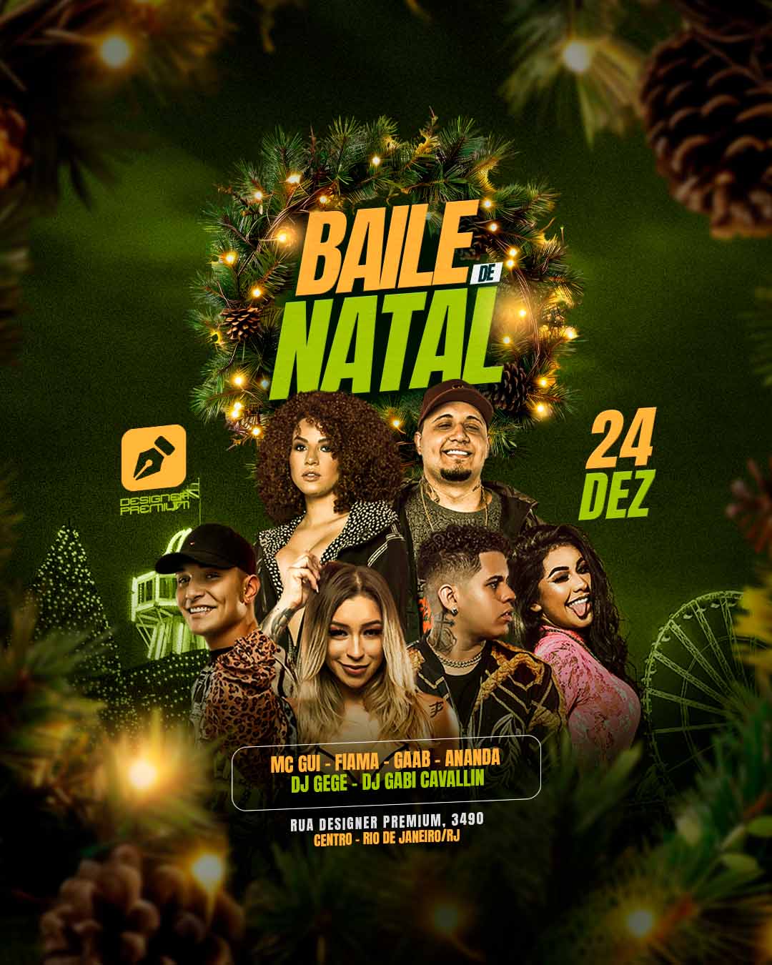 PSD FLYER FREE - TEMPLATE - CANVA - FREEPIK - DESIGNI - DESIGNER - DESIGN - BAILE DE NATAL - BAILE DO NOEL - FIM DE ANO - EVENTOS 2