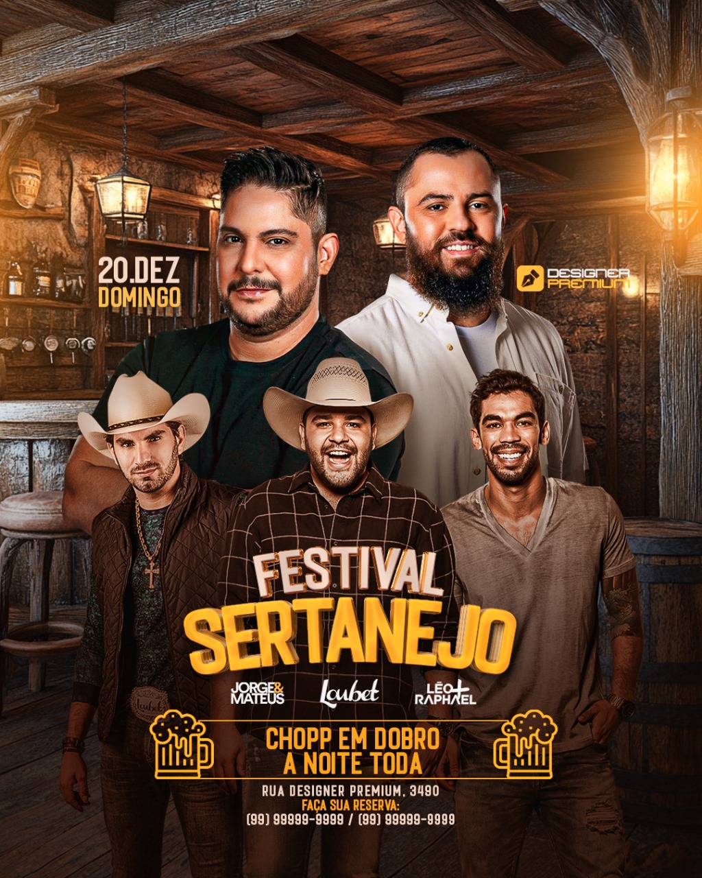 PSD FLYER FREE - TEMPLATE - CANVA - FREEPIK - DESIGNI - DESIGNER - DESIGN - BOTECO - FESTIVAL SERTANEJO - PISEIRO - FORRÓ - LOUNGER - PUB - BARZINHO - EVENTOS