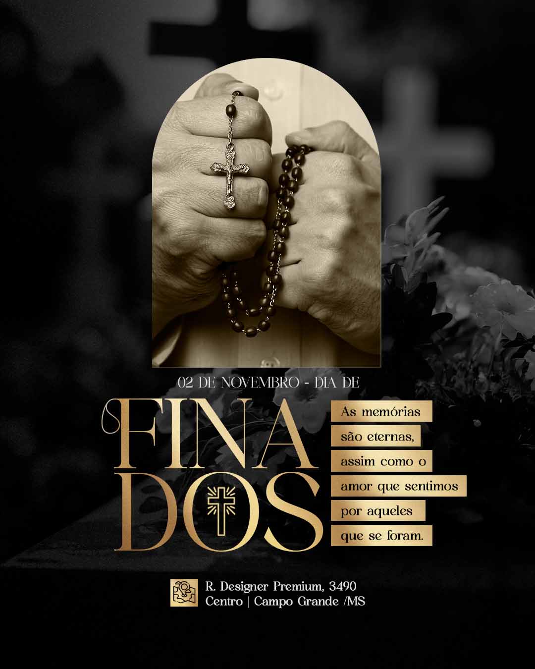 PSD FLYER FREE - TEMPLATE - CANVA - FREEPIK - DESIGNI - DESIGNER - DESIGN - FINADOS - FUNERARIA - FERIADO - DATAS COMEMORATIVAS - SOCIAL MEDIA 2