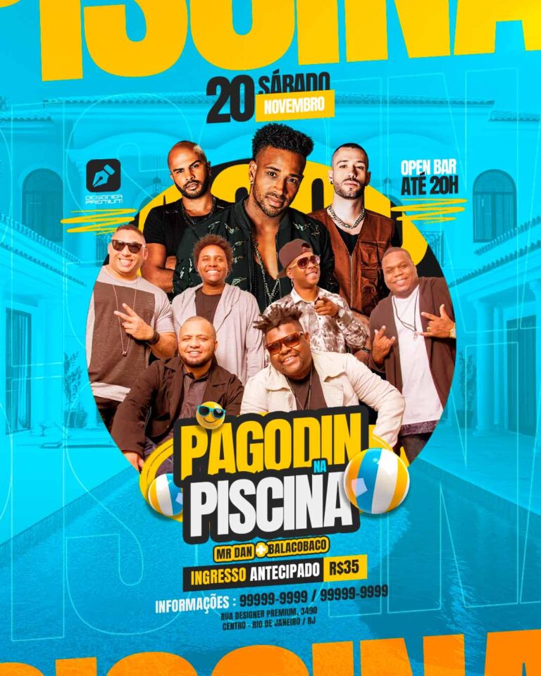 PSD FLYER FREE - TEMPLATE - CANVA - FREEPIK - DESIGNI - DESIGNER - DESIGN - PAGODIN NA PISCINA - SUNSET - PAGODE - SAMBA - SUMMER - VERÃO -PRAIA - EVENTOS