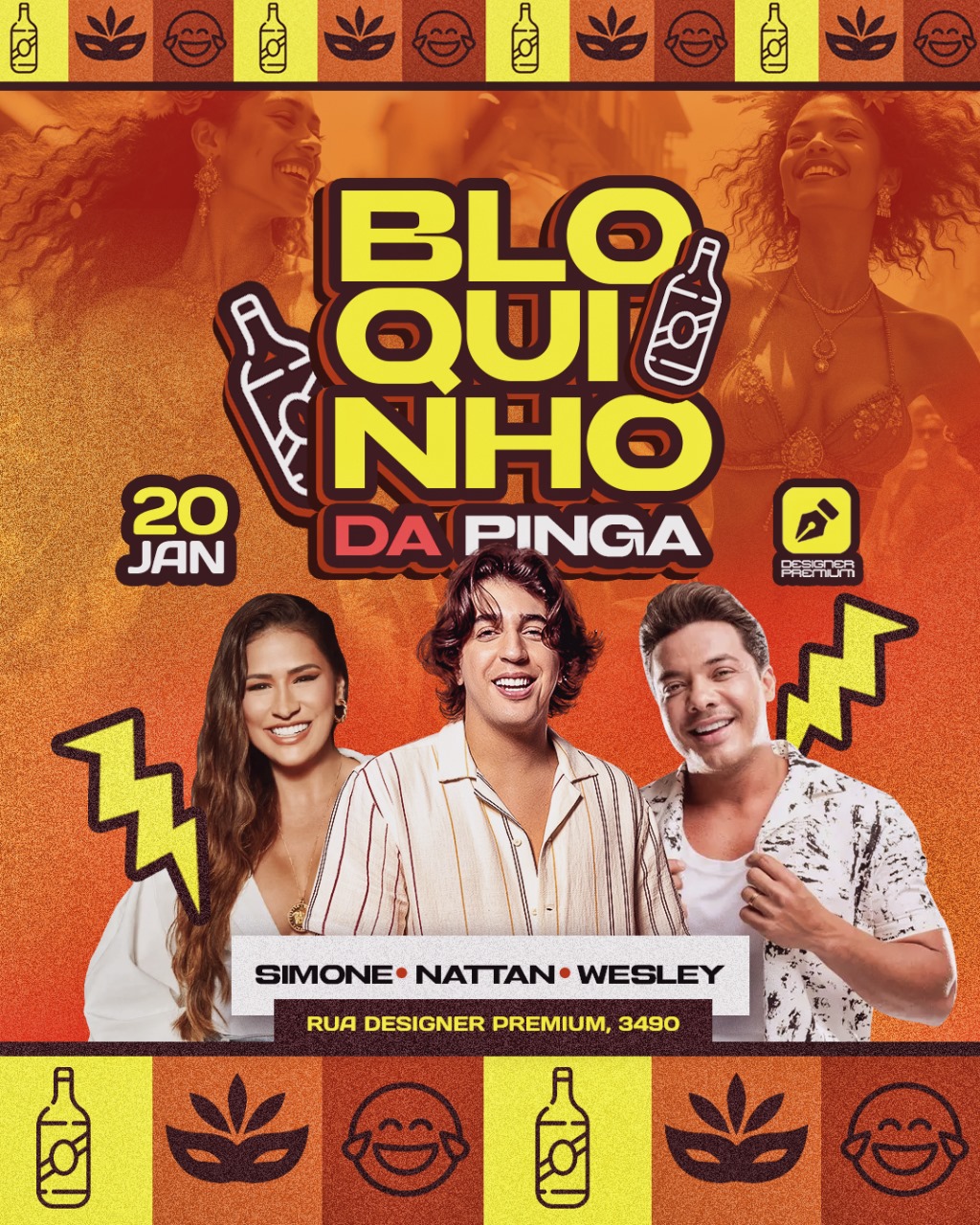 PSD FLYER FREE - TEMPLATE - CANVA - FREEPIK - DESIGNI - DESIGNER - DESIGN - SUNSET PAGODINHO - SAMBA - SUMMER - VERÃO - BLOQUINHO - FOLIA - CARNAVAL - EVENTOS
