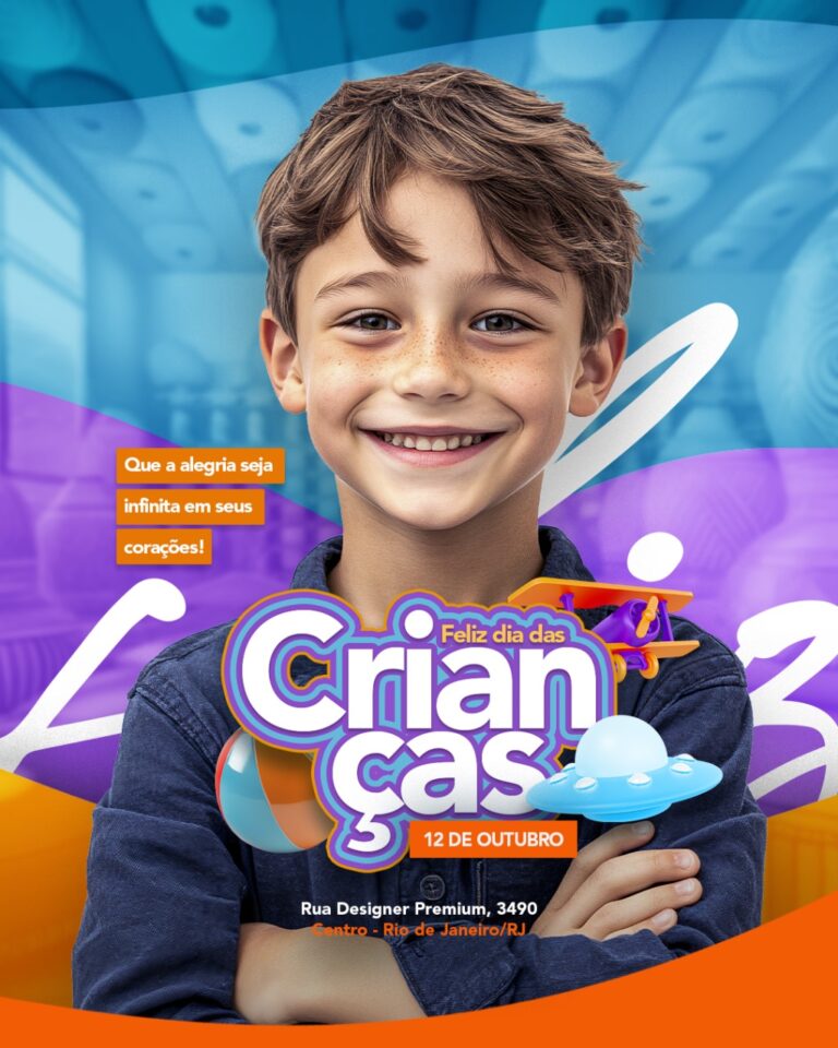 PSD FLYER FREE - TEMPLATE - CANVA - FREEPIK - DESIGNI - DESIGNER - DIA DAS CRIANÇAS - LOJA INFANTIL - 12 DE OUTUBRO - ESCOLA - SOCIAL MEDIA 3