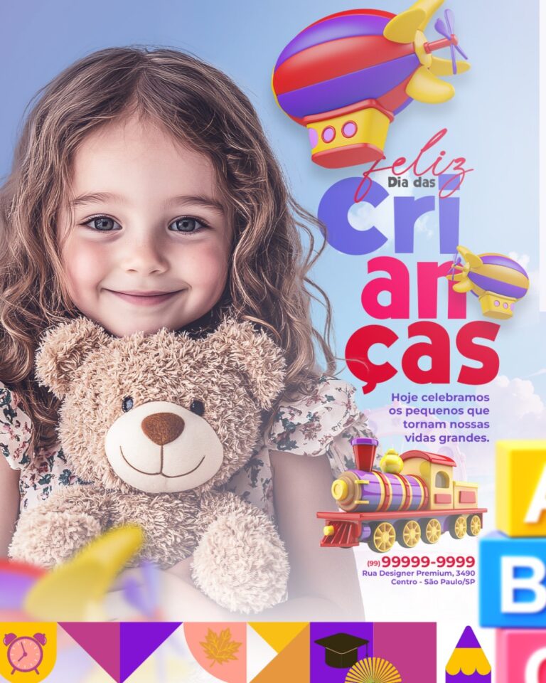 PSD FLYER FREE - TEMPLATE - CANVA - FREEPIK - DESIGNI - DESIGNER - DIA DAS CRIANÇAS - LOJA INFANTIL - 12 DE OUTUBRO - ESCOLA - SOCIAL MEDIA