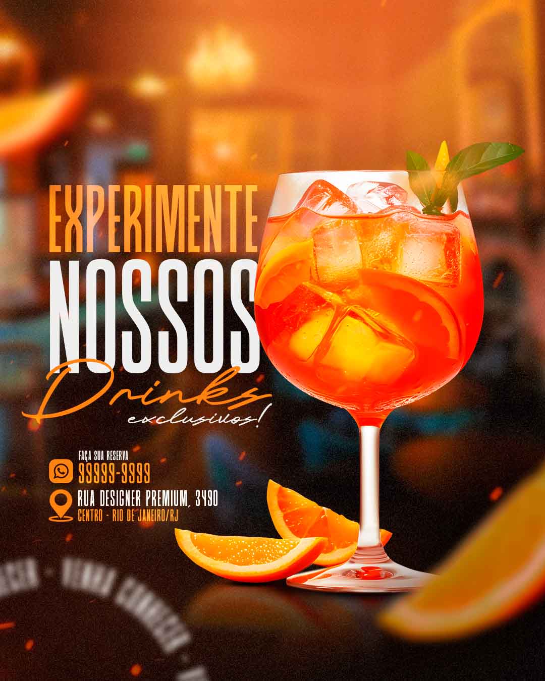 PSD FLYER FREE - TEMPLATE - CANVA - FREEPIK - DESIGNI - DESIGNER - DRINKS - EVENTOS - LOUNGER - PUB - CONVENIENCIA - BEBIDAS - BARMAN - SOCIAL MEDIA