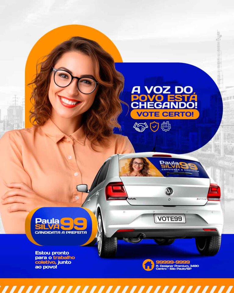 PSD FLYER FREE - TEMPLATE - CANVA - FREEPIK - DESIGNI - DESIGNER - ELEIÇÃO - ADESIVAÇO - POLITICA - POLITICO - PLATAGEM - CARRO - SOCIAL MEDIA 2