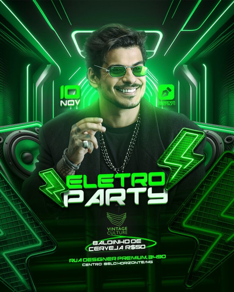 PSD FLYER FREE - TEMPLATE - CANVA - FREEPIK - DESIGNI - DESIGNER - ELETRO PARTY - ELETRONICO - BAILE - BALADA - FUNK - MC - DJ - EVENTO