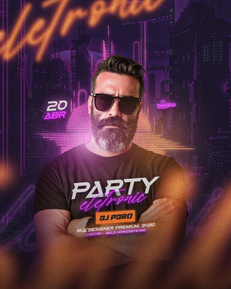 PSD FLYER FREE - TEMPLATE - CANVA - FREEPIK - DESIGNI - DESIGNER - ELETRONIC PARTY - ELETRONICO - LOUNGER - PUB - FUNK - MC - DJ - BALADA - EVENTOS