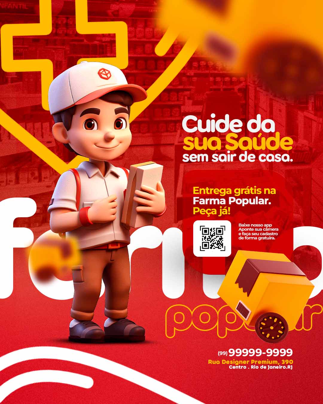 PSD FLYER FREE - TEMPLATE - CANVA - FREEPIK - DESIGNI - DESIGNER -FARMACIA - DROGARIA - PHARMA - ENTREGA - DELIVERY - SAUDE - SOCIAL MEDIA
