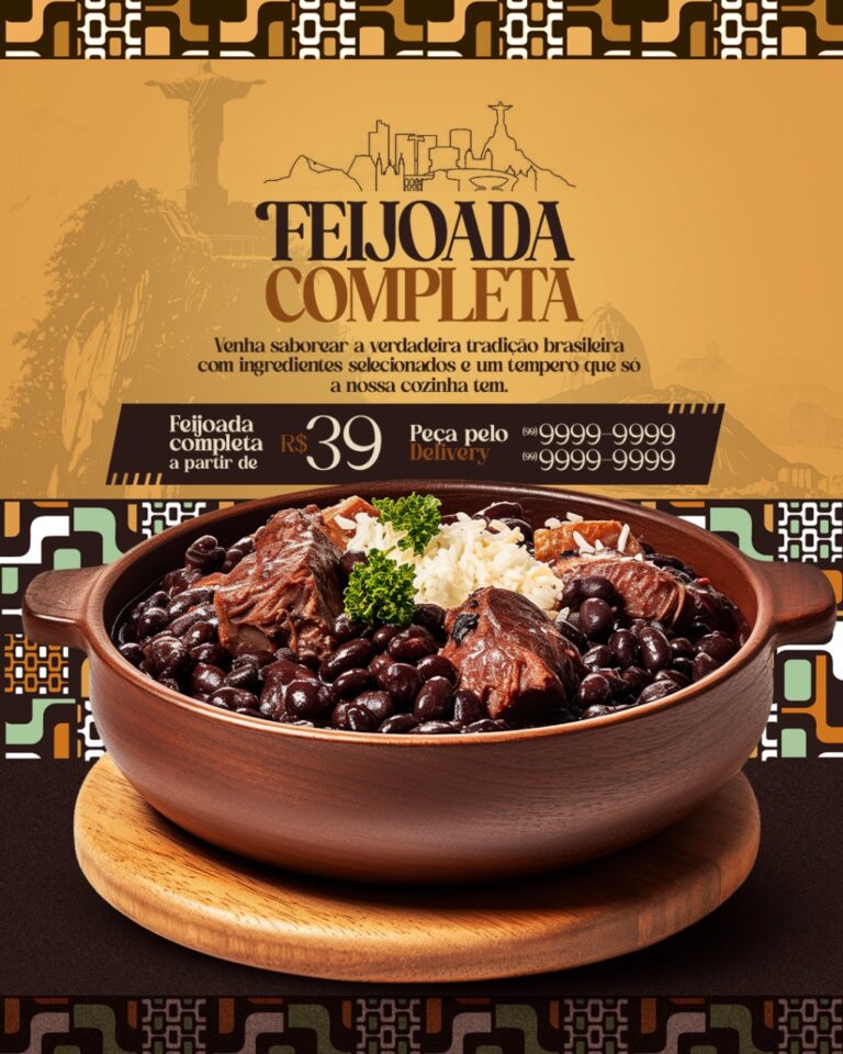 PSD FLYER FREE - TEMPLATE - CANVA - FREEPIK - DESIGNI - DESIGNER - FEIJOADA - MARMITA - IFOOD - DELIVERY - SUPERMERCADO - SOCIAL MEDIA