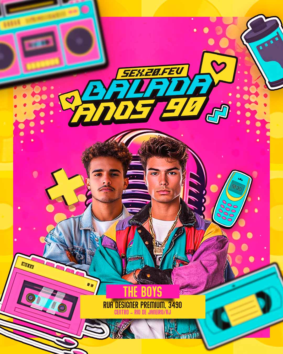 PSD FLYER FREE - TEMPLATE - CANVA - FREEPIK - DESIGNI - DESIGNER - [FLASH BACK] - [BALADA ANOS 90] - [RETRO] - [EVENTO]